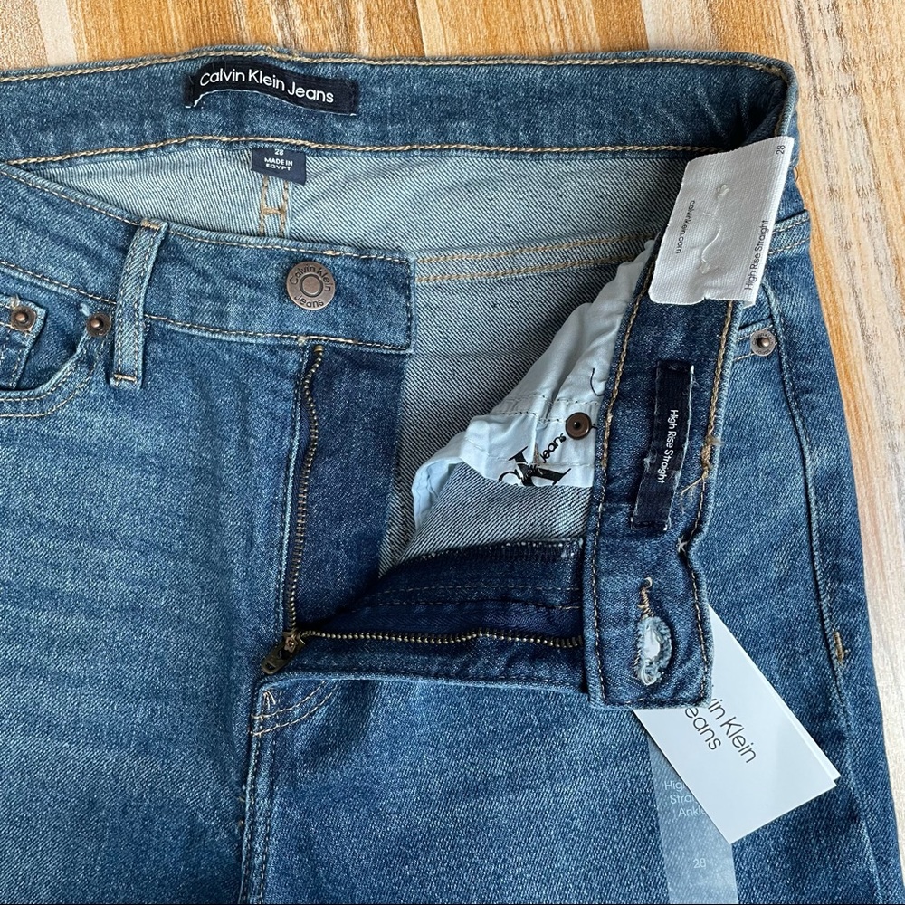 Calvin Klein High Rise Straight Jeans - Picture 3 of 7